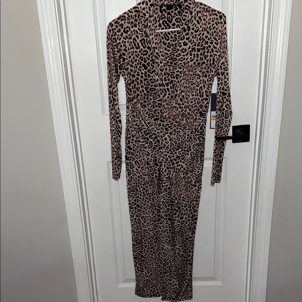 Leopard Print Long Sleeve Dress